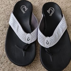 White Olukai Sandals